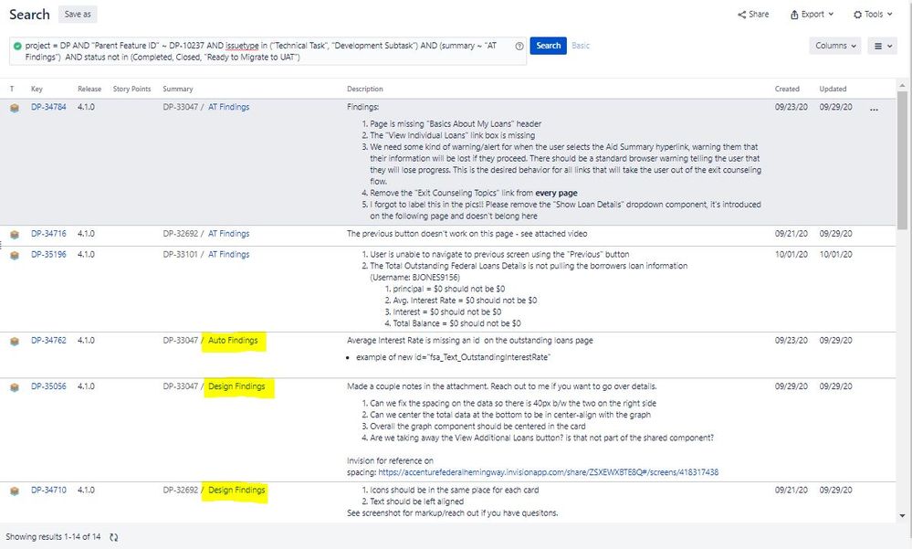 jira question - at findings.JPG