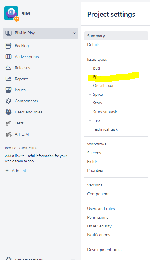 Epic statusd - choose epic under issue types.PNG