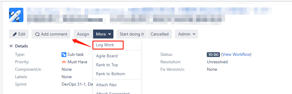 Worklog button displayed issue.png