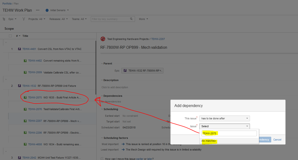 Portfolio Add Dependent Issue Search Box Not Working.PNG