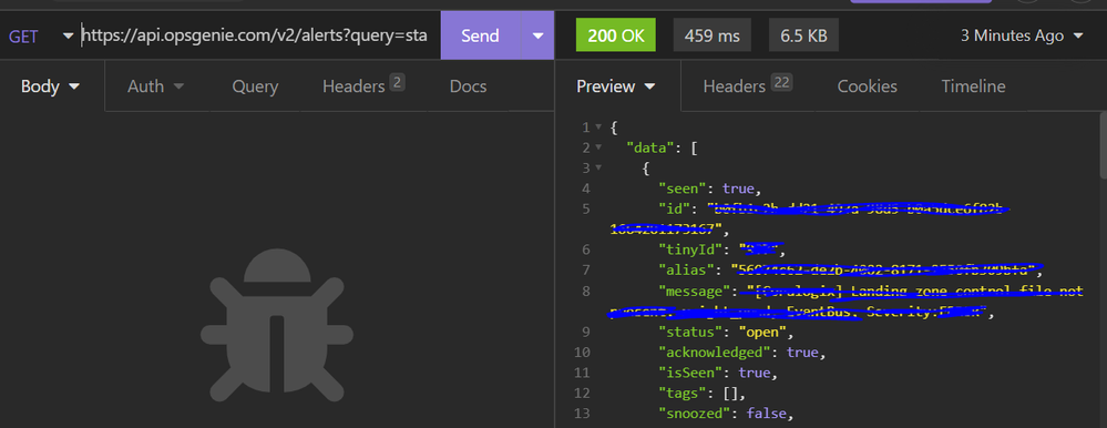 opsgenie api response.PNG