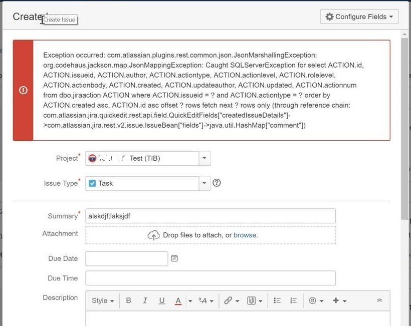 Jira Error - Creating and Saving Issue 1.jpg