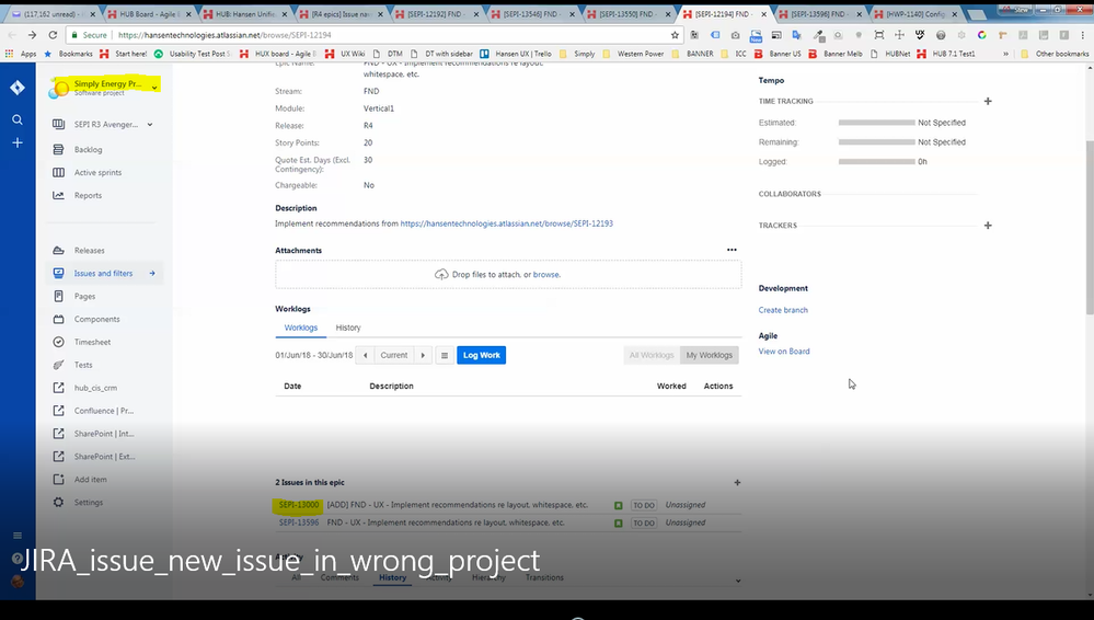 Jira issue - New issue in wrong project 2 - .PNG