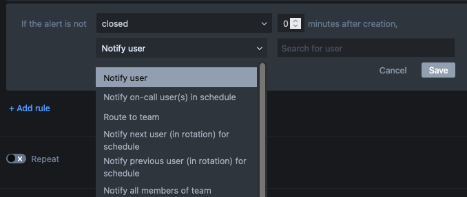 OpsGenie escalation rule.png