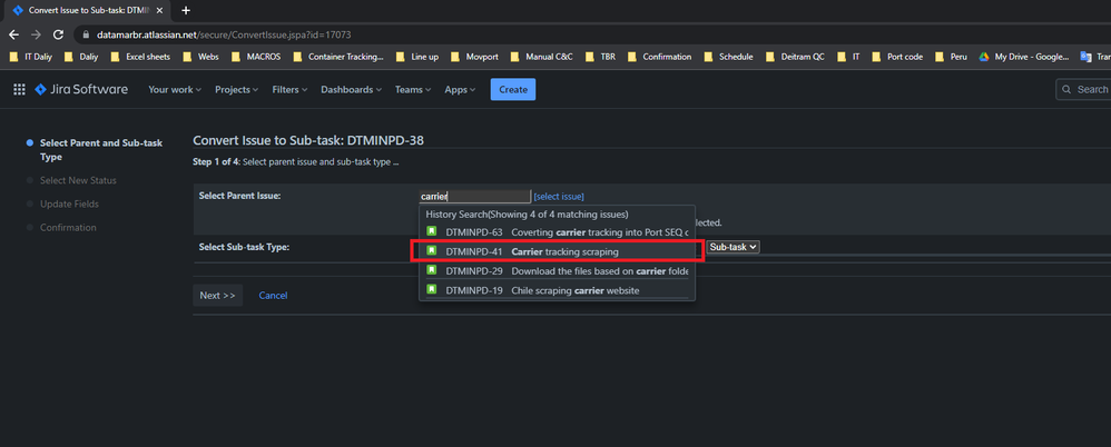 Jira - unable to choose story.PNG