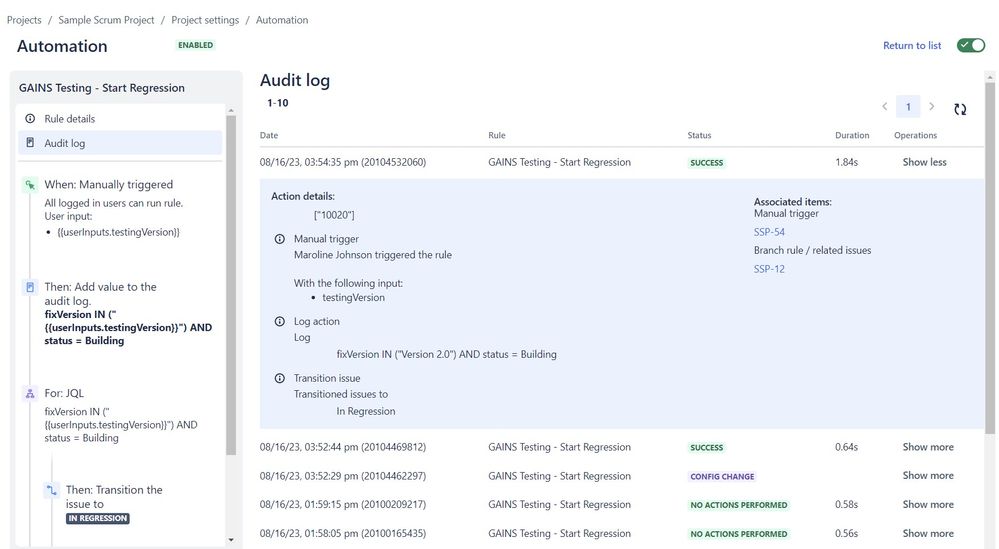 start regression test audit log details.jpg