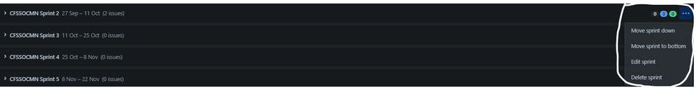 Screenshot showing Ellipses for inactive sprint.png