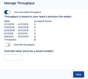 Manage Throughput report available in the Team room of a Kanban Team.PNG