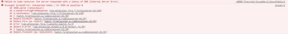 project issues error.PNG