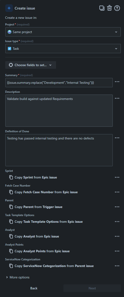 Dev to Internal Testing Task parameters.png