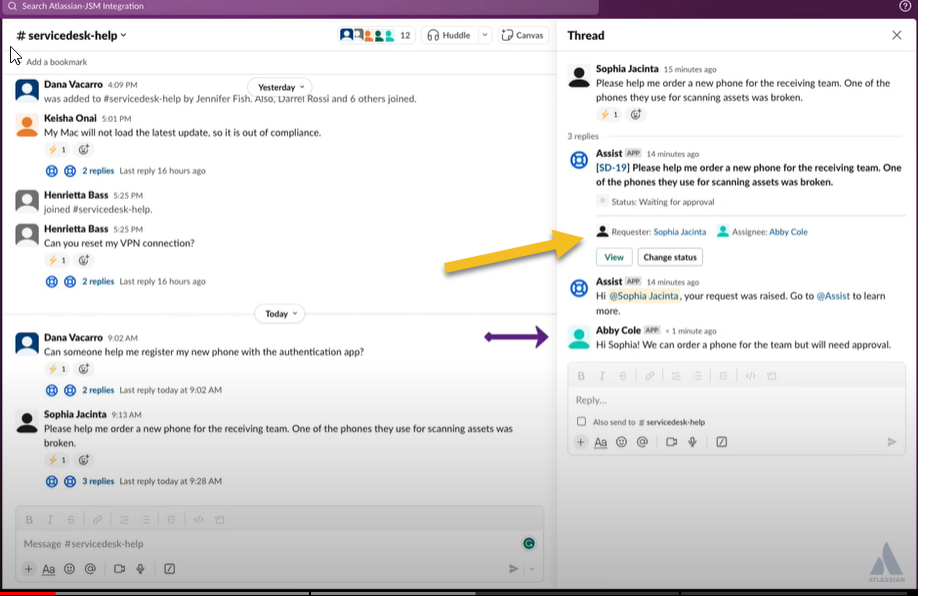 Jira status and info in thread.png