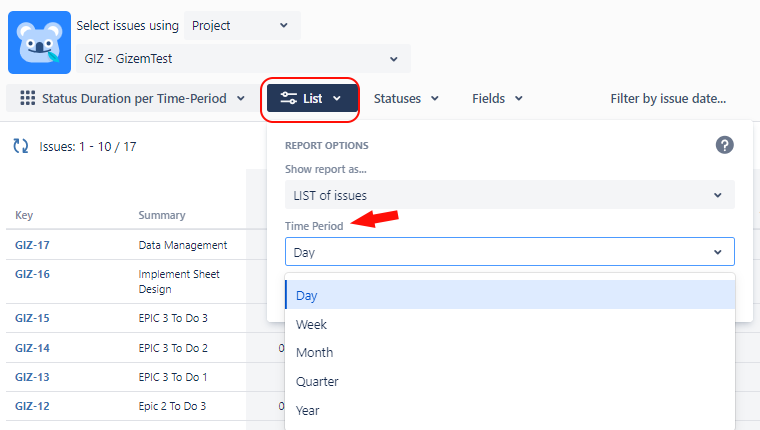 Status Duration per Time Period dropdown.png