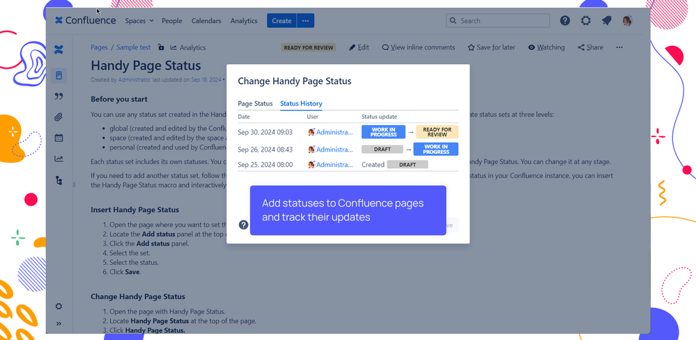 Add statuses to Confluence pages and track their updates (1).png