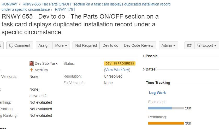 Using JIRA Update Issue - Time Tracking display.jpg