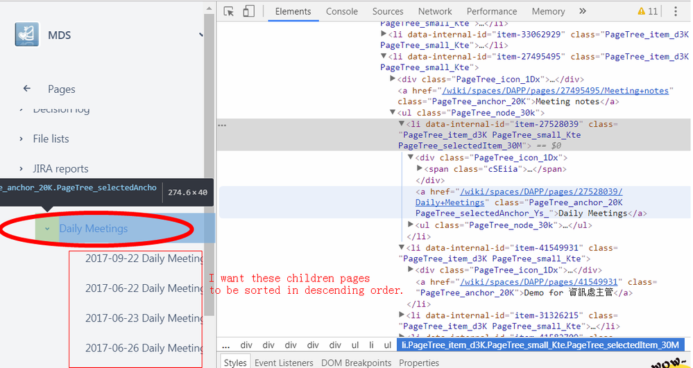 Inspect element of Daily Meetings parent page.png
